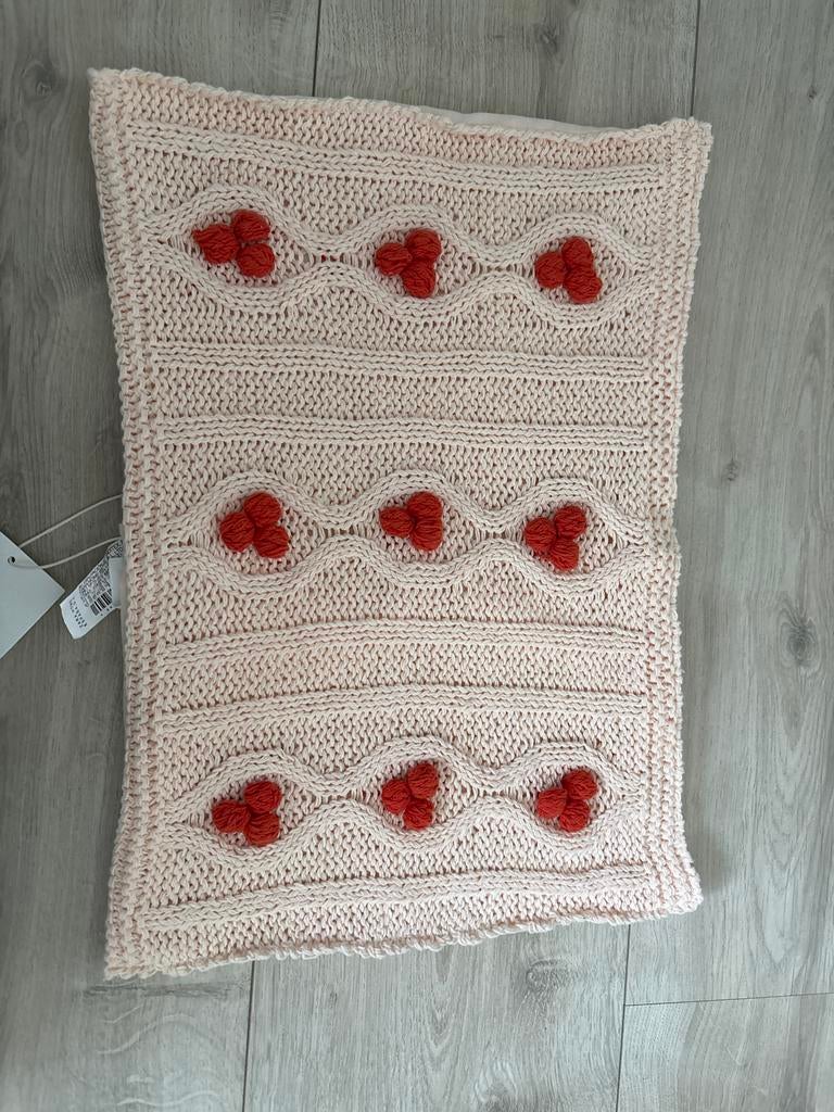 Zara Home Kids Kussenhoes Gebreid Roze/Oranje Bloemen, Ophalen of Verzenden, Nieuw