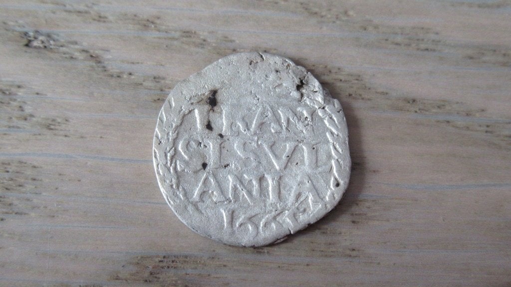 Zilveren provinciale stuiver 1665 Tranisvlania / bodemvondst, Vóór koninkrijk, Zilver, Losse munt, Overige waardes