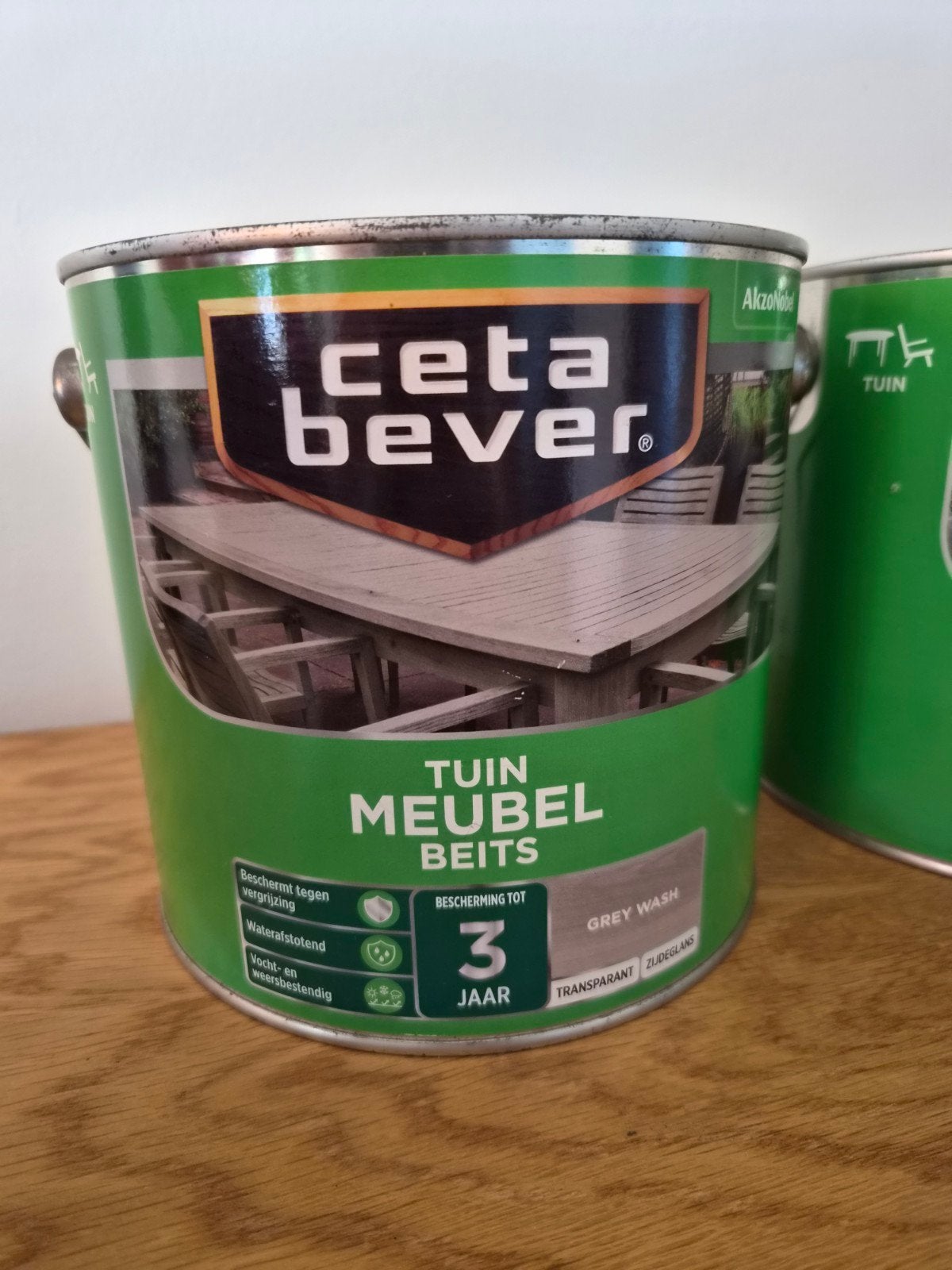 2x CetaBever Tuinmeubel Beits Grey Wash - Ongeopend, Nieuw, Beits, Ophalen of Verzenden, Grijs