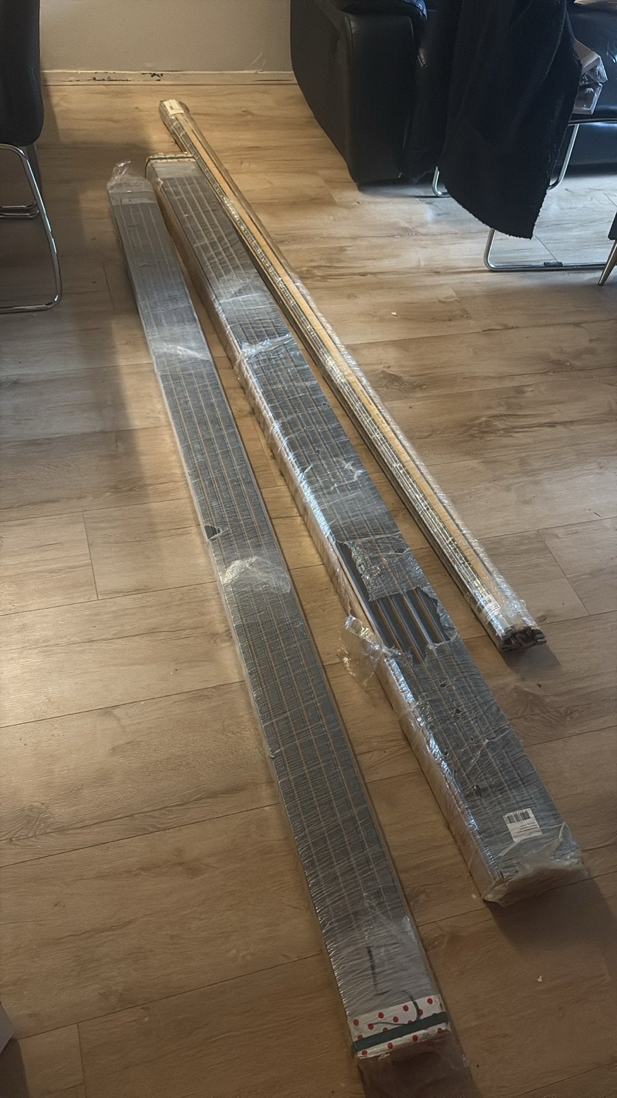 Nieuwe houten plakplinten - 3 stuks antraciet grijs, Ophalen, Nieuw, Mdf, Plinten