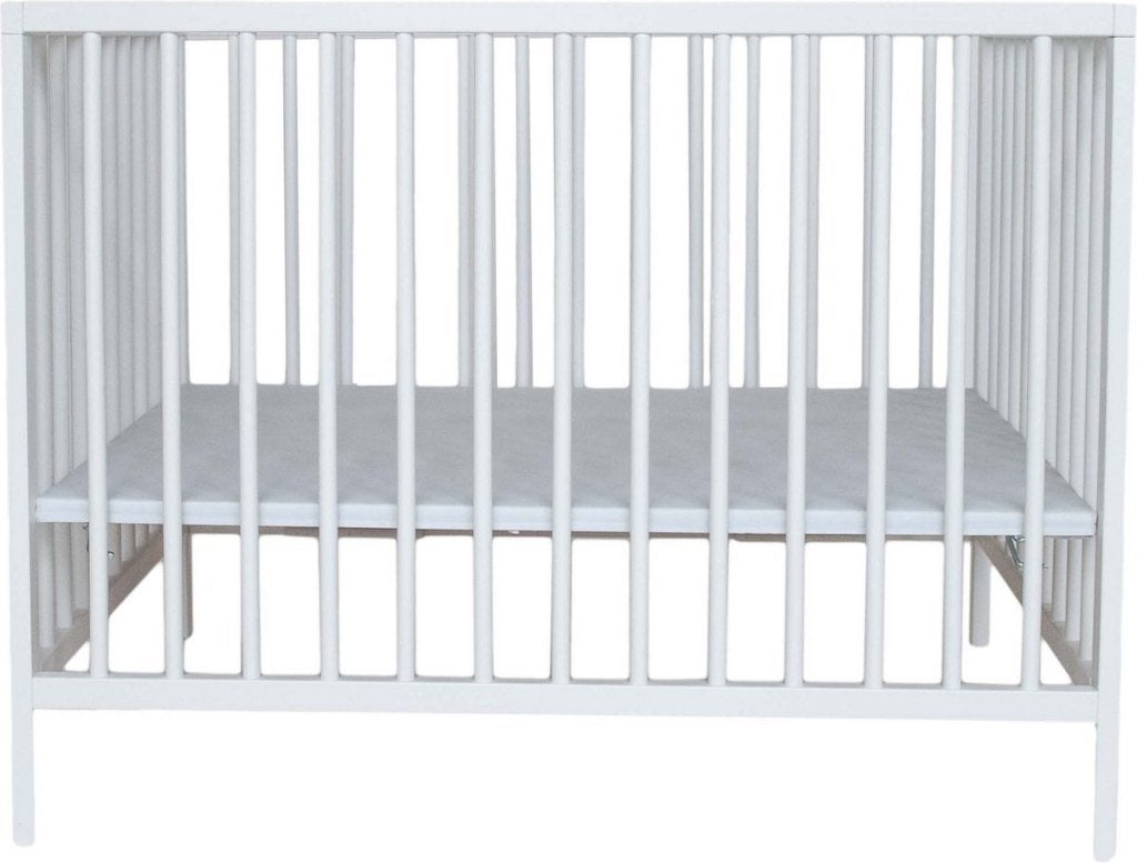 Witte Baby Box met Ronde Spijlen (Gratis), Ophalen, Gebruikt, Rechthoekig, In hoogte verstelbaar
