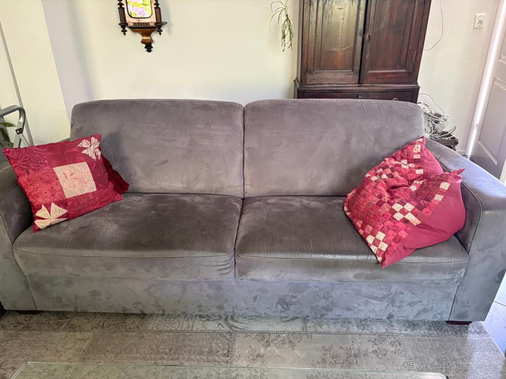 2,5 /3-zits bank grijs, Ophalen, 150 tot 200 cm, Tweepersoons, 75 tot 100 cm