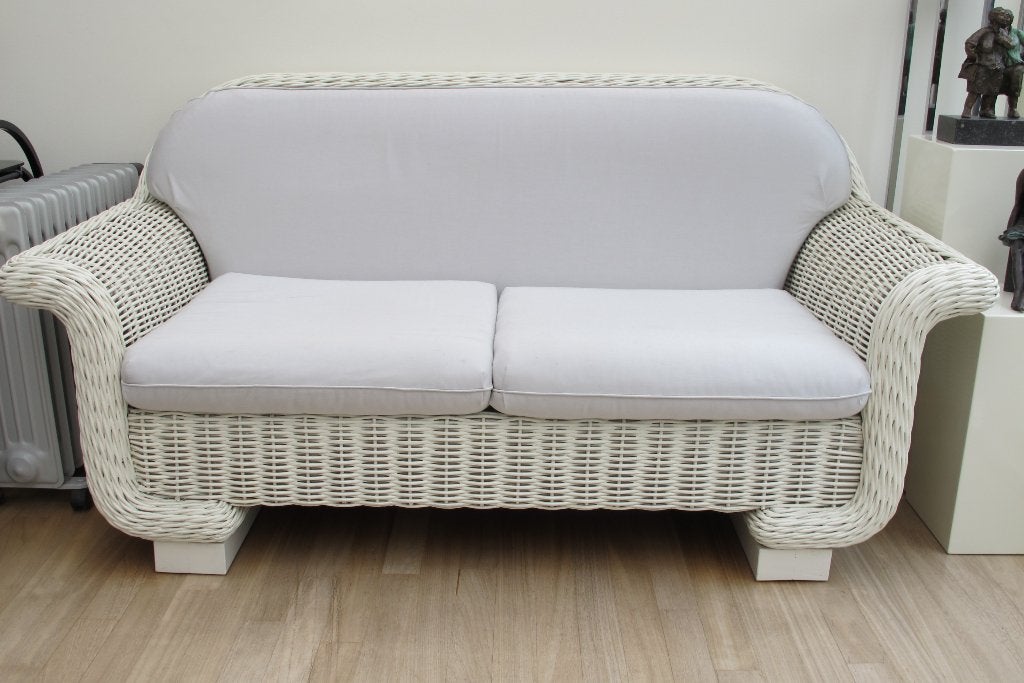 Rotan bank en 2,5 zits Bank, Ophalen, Gebruikt, 150 tot 200 cm, Tweepersoons