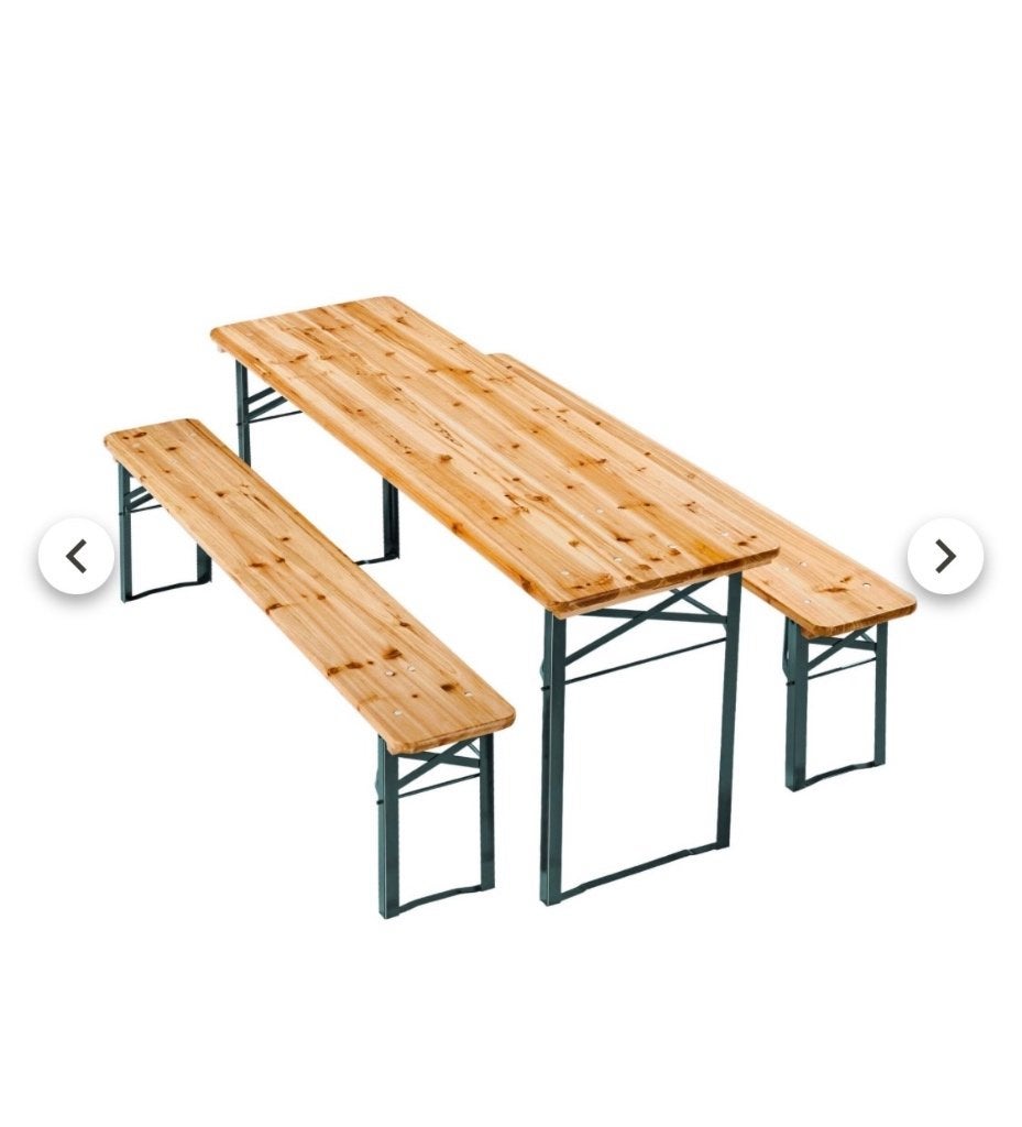 Grote picknicktafel/ biertafel, Ophalen, Gebruikt, Rechthoekig, Hout