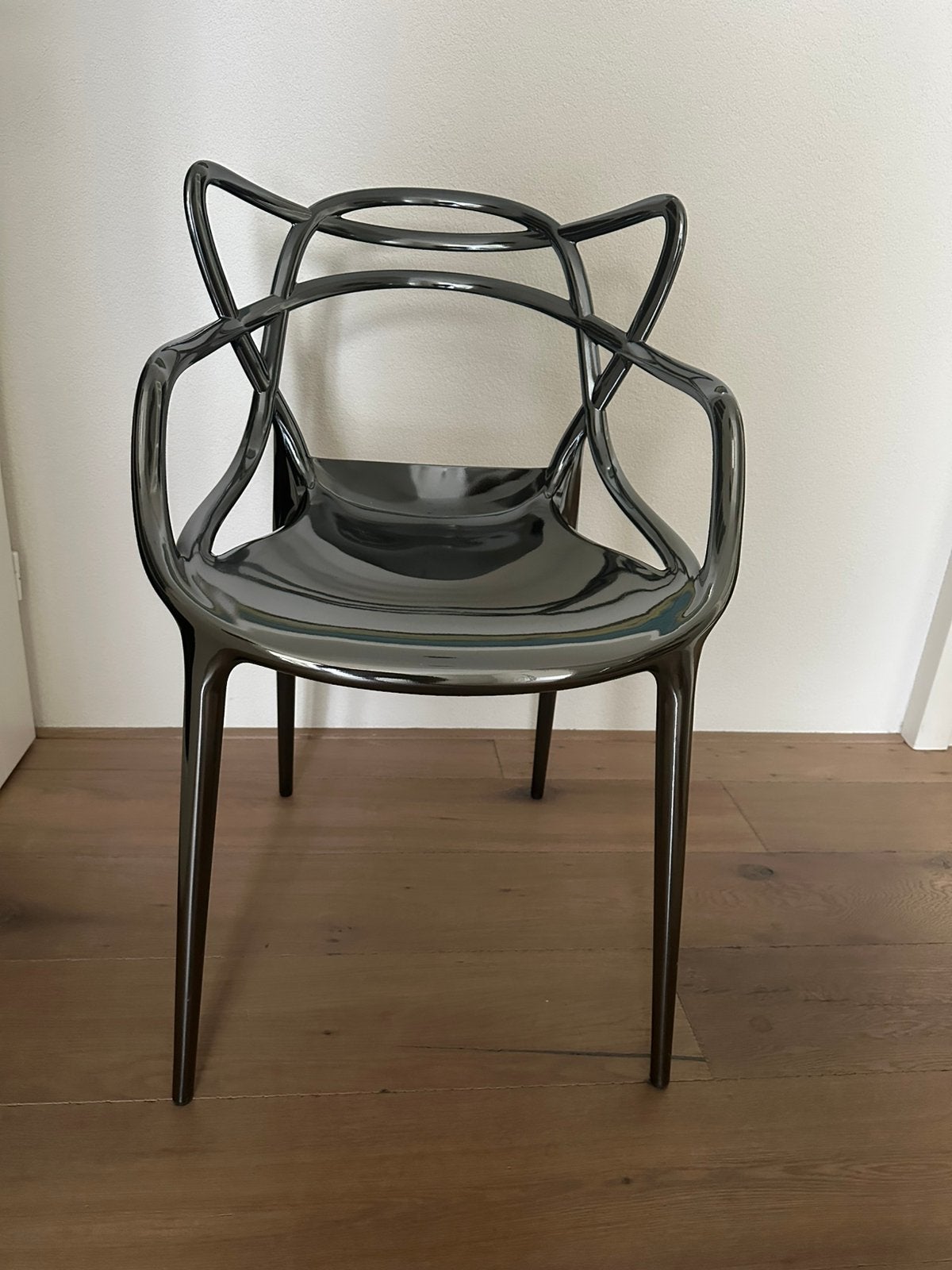 3x Kartell Master in metallic titanium, Huis en Inrichting, Stoelen, Ophalen, Zo goed als nieuw, Overige kleuren