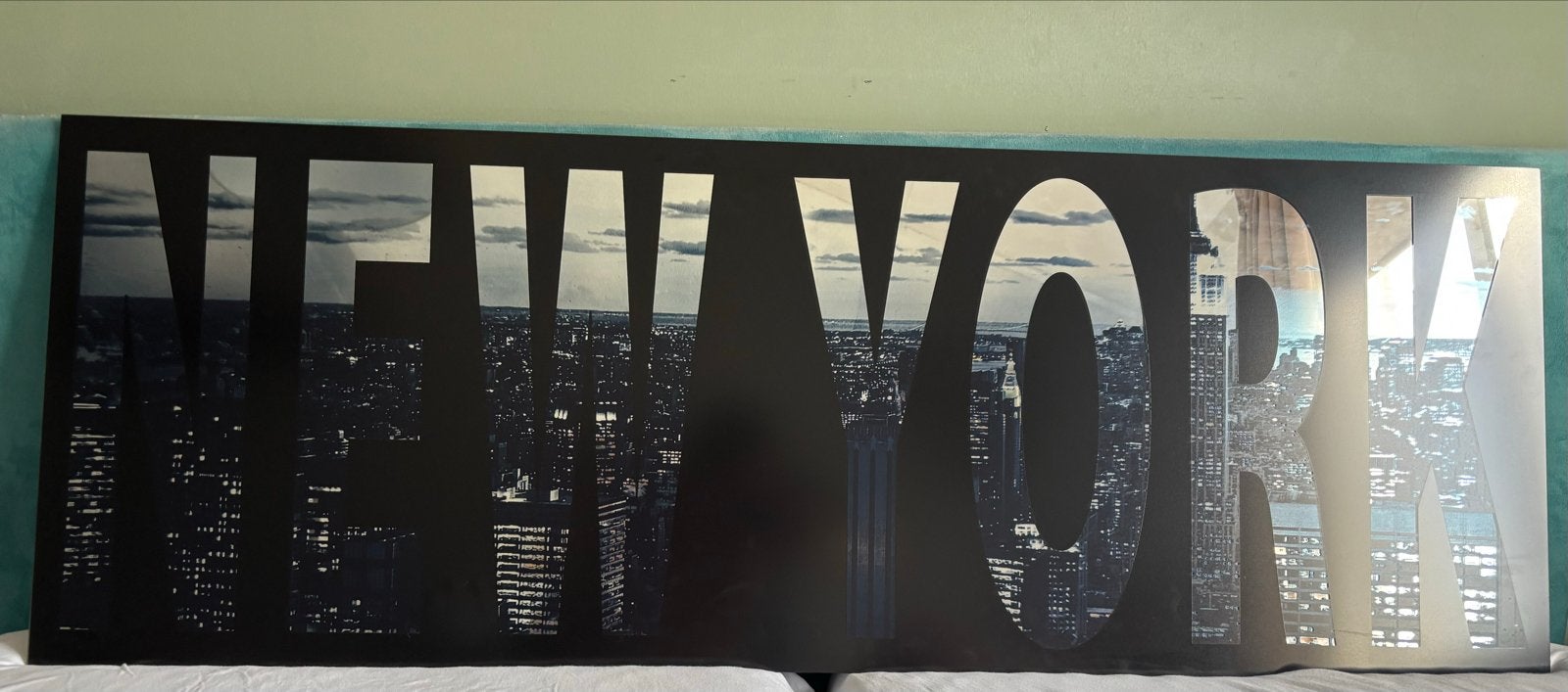 Spiegel wandspiegel New York 140x50 cm zwart, Ophalen, 125 cm of meer, Zo goed als nieuw, Minder dan 100 cm