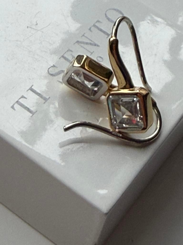 O 002 Ti Sento oorbellen, Verzenden, Zo goed als nieuw, Zilver