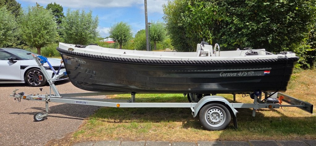 Elektrische Corsiva 475 New Age luxe uitvoering incl trailer, Ophalen, Consoleboot, Gebruikt, 1.00 - 1.50 meter