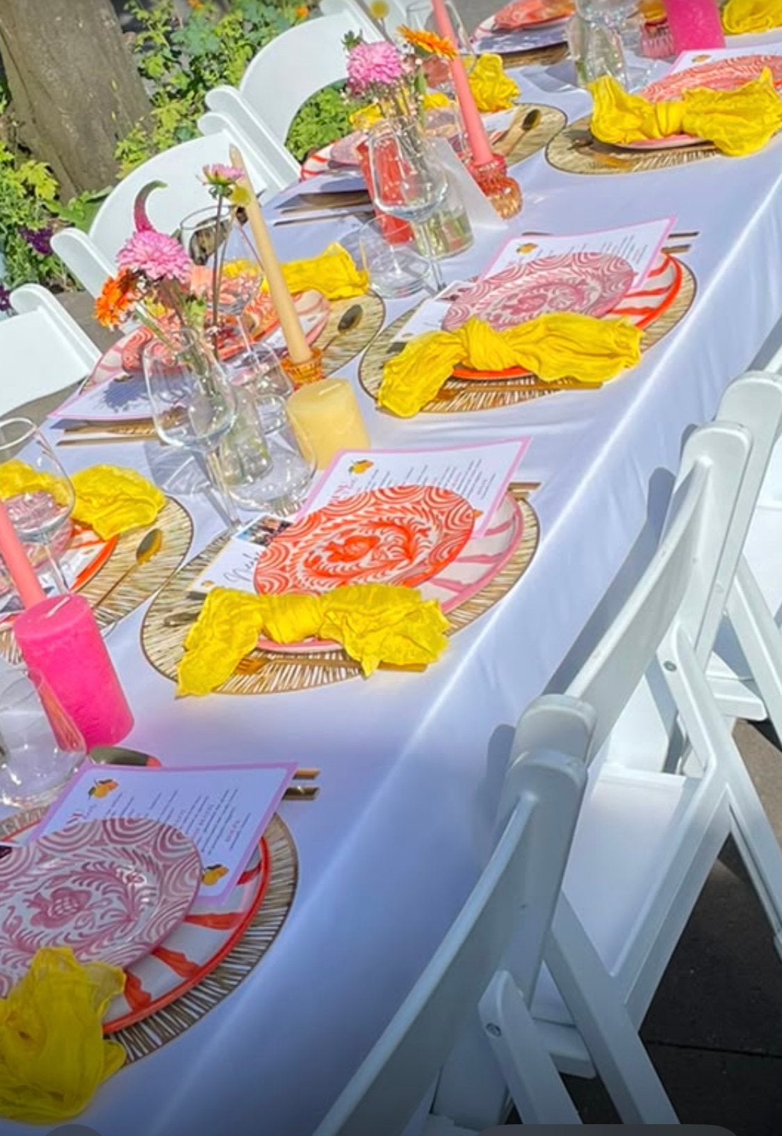 Verhuur Gele en witte servetten, Hobby en Vrije tijd, Ophalen, Zo goed als nieuw, Verjaardag