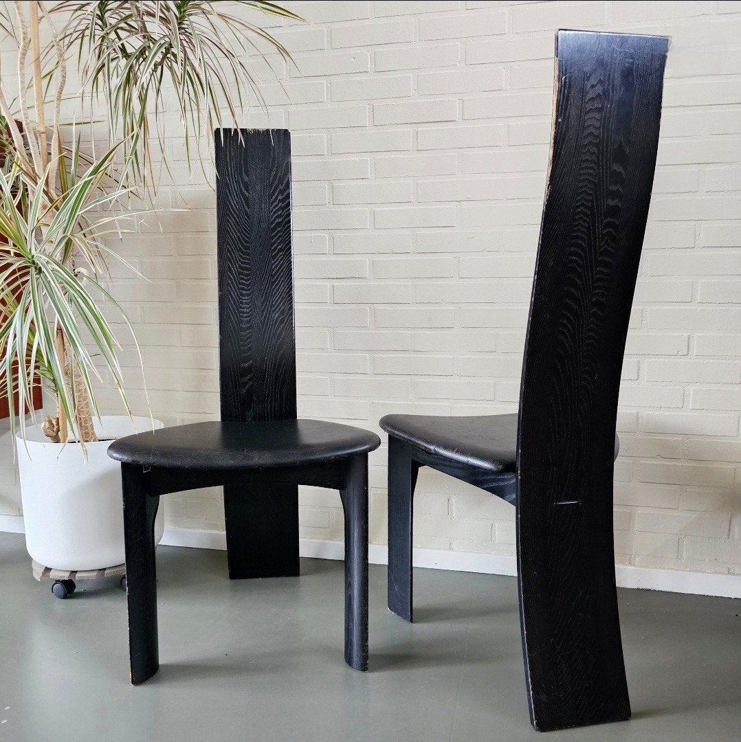 set 'Iris' stoelen Tranekaert Furniture Deens design jr 80, Gebruikt, Twee, Zwart, Hout