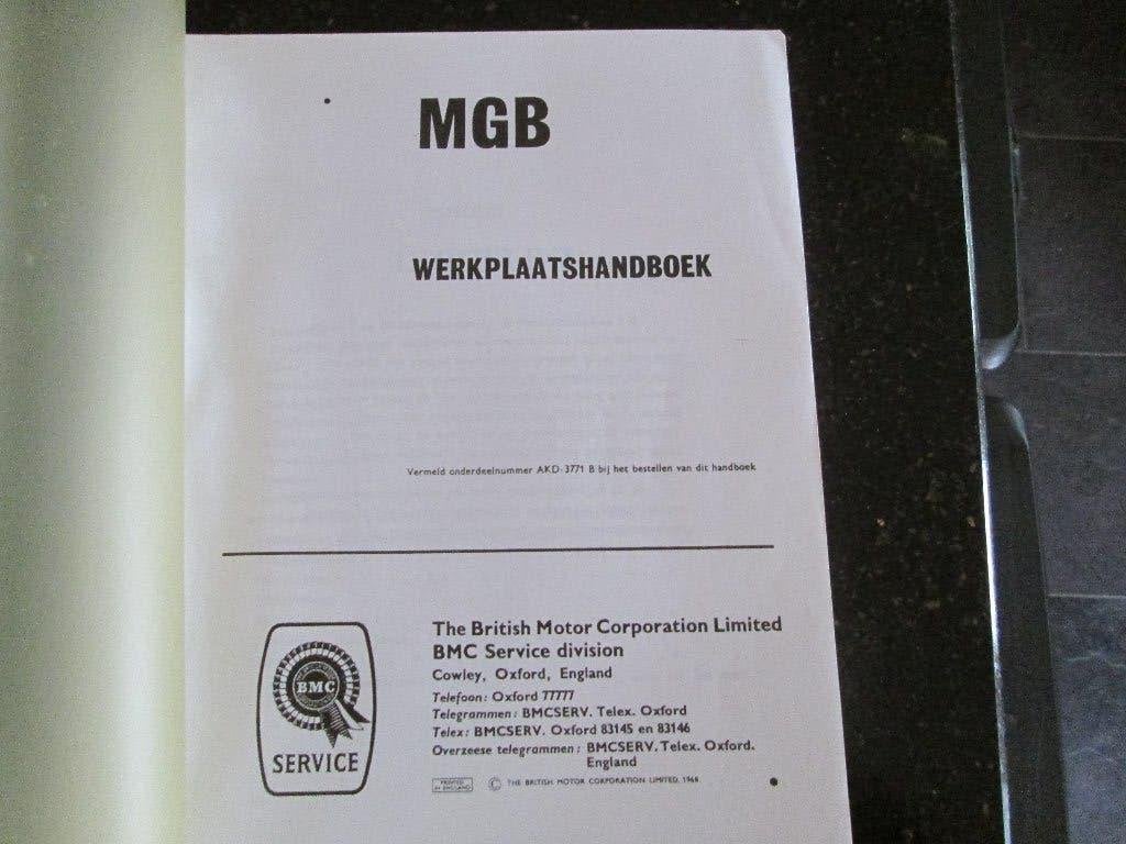 Werkplaatshandboek MGB Nederlandse versie, Ophalen of Verzenden