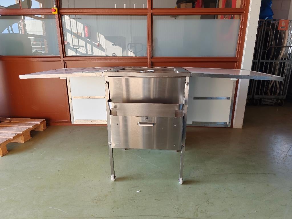 Professionele uitklapbare cocktailbar RVS spoelunit, Ophalen of Verzenden, Gebruikt