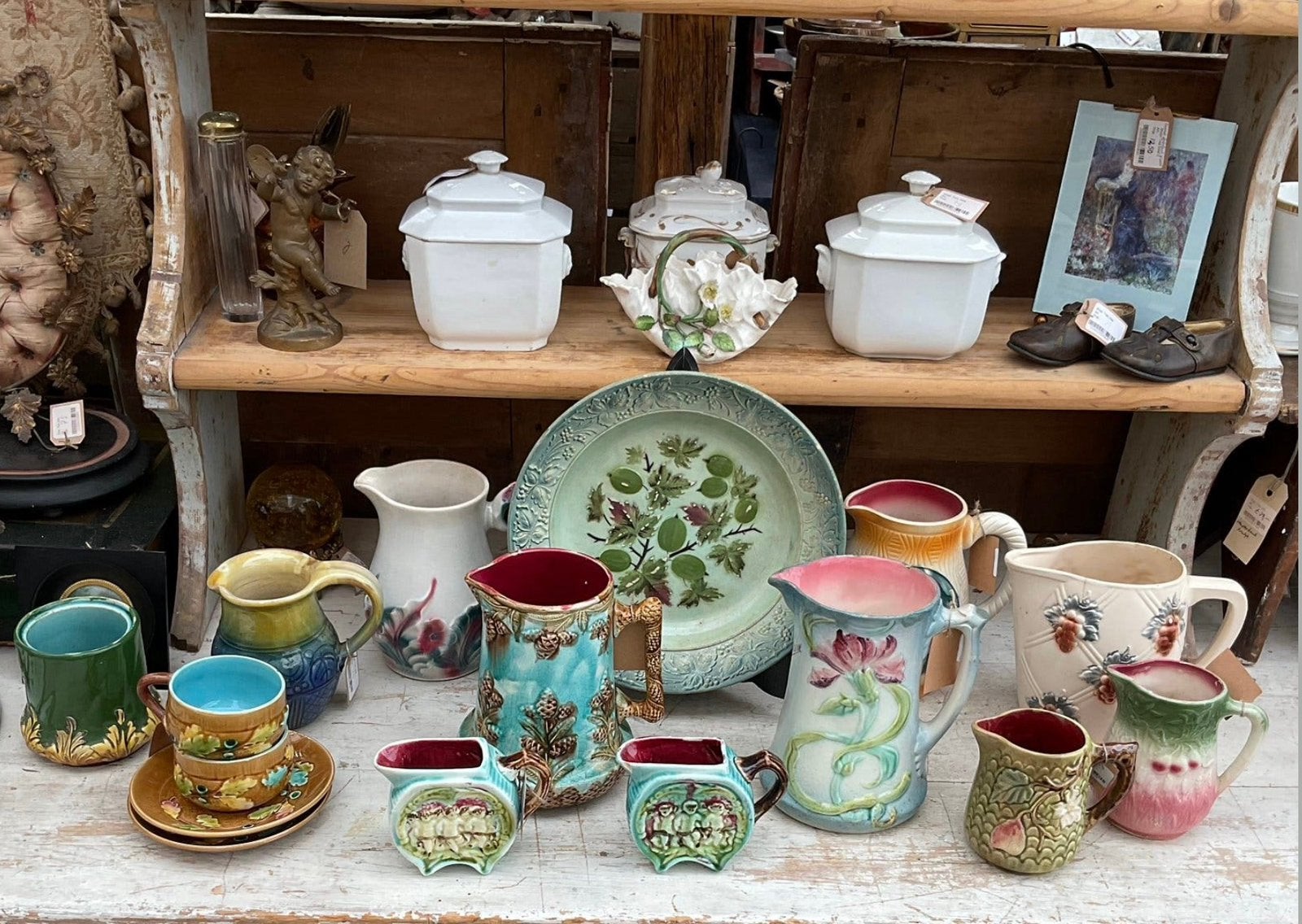 Barbotine servies *floor epe*, Antiek en Kunst, Ophalen of Verzenden