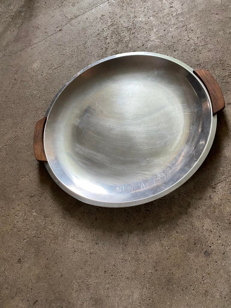 Stelton Denmark RVS dienblad met wengé handgrepen