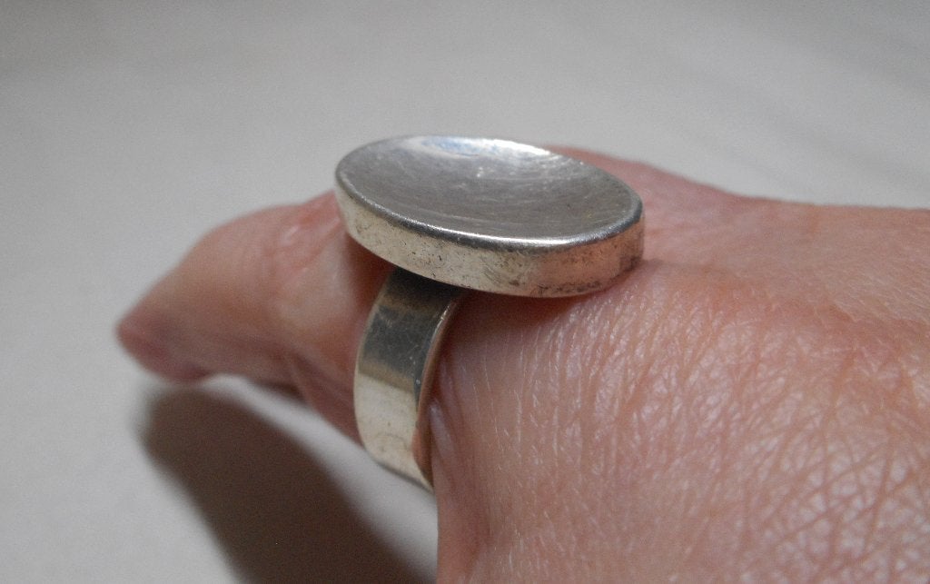 Zilveren verstelbare modernist Franz Schreurle ring nr.2295, Gebruikt, Verzenden, 17 tot 18, Dame