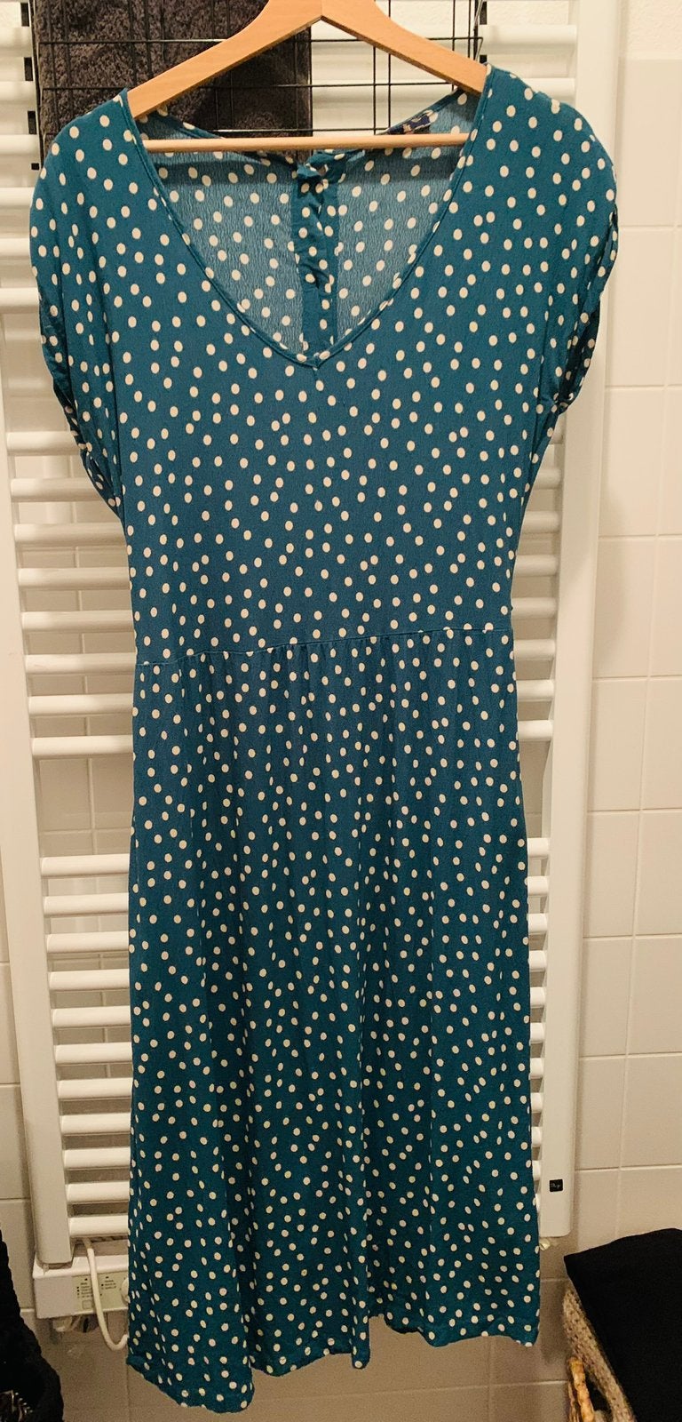Petrol Viscose zomerjurk, King Louie, maat 38, Blauw, Zo goed als nieuw, Onder de knie, Ophalen