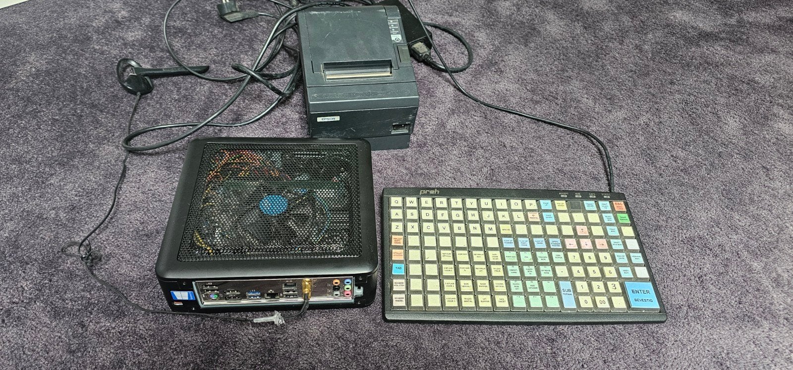 Complete Kassasysteem: Mini PC, Toetsenbord,bonnen printer, Ophalen, Zo goed als nieuw, Antec, preh, epson