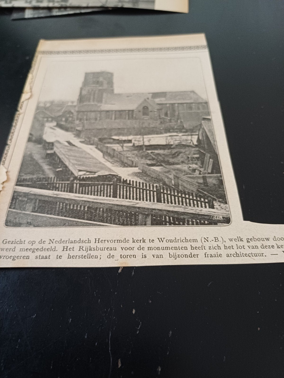 knipsel NH kerk Woudrichem 1921, Ophalen of Verzenden, 1920 tot 1940, Knipsel(s)
