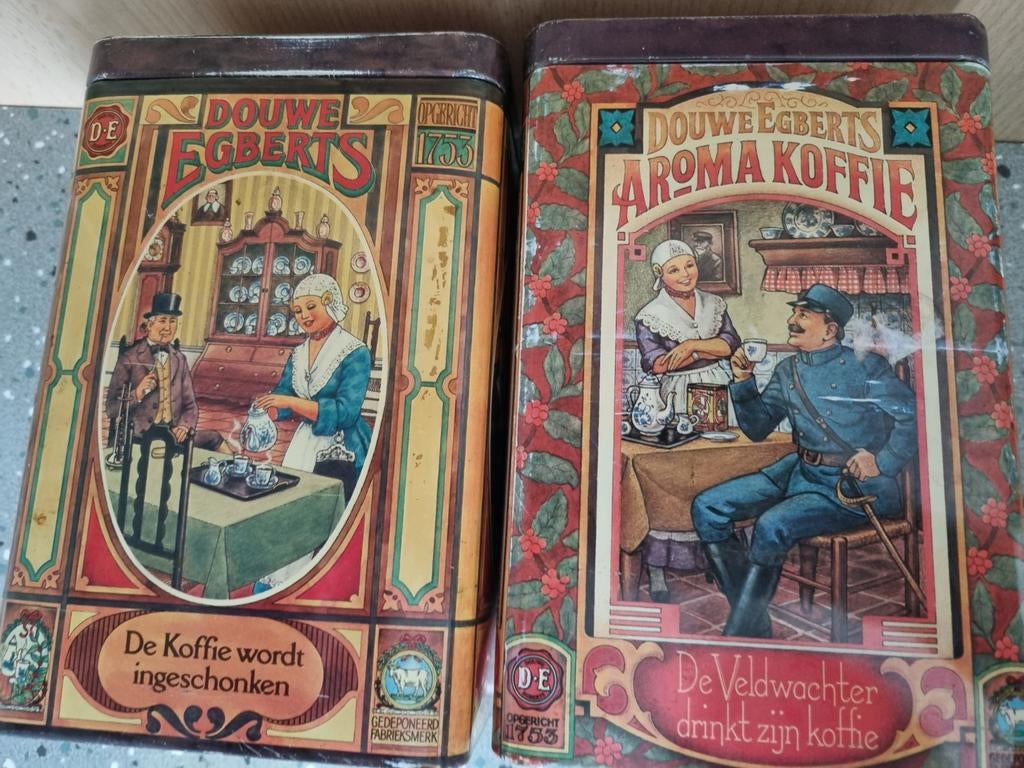 Oude koffie bussen van Douwe Egbert, Ophalen of Verzenden