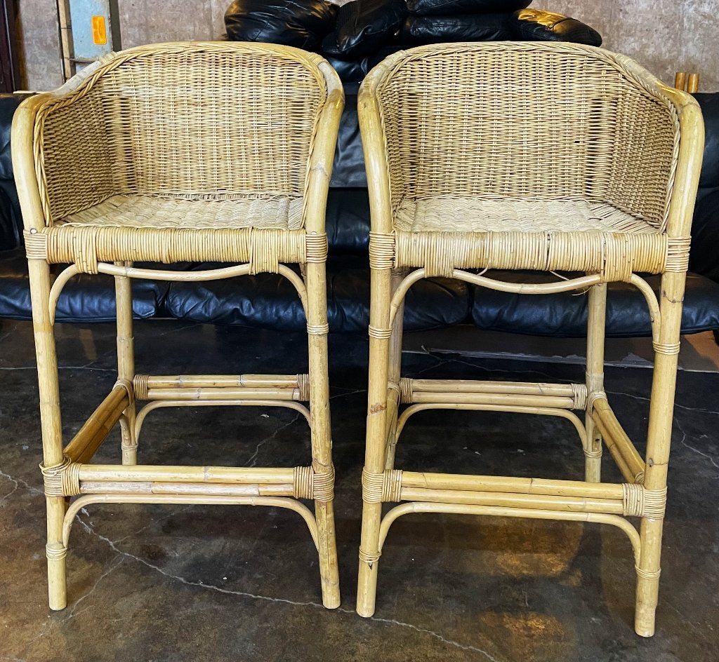 rotan barkrukken, 2 krukken, Ophalen, Gebruikt, 60 tot 90 cm