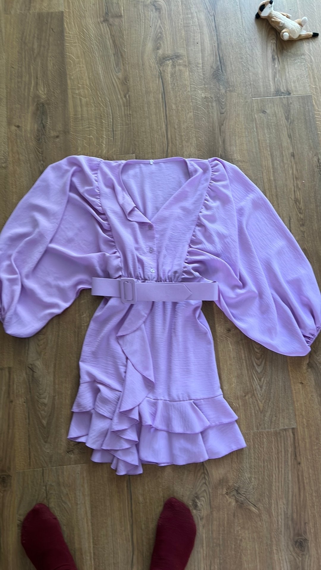 Lilaroze jurk mt M/L, mouwen open vleermuis, Ophalen of Verzenden, Zo goed als nieuw, Boven de knie
