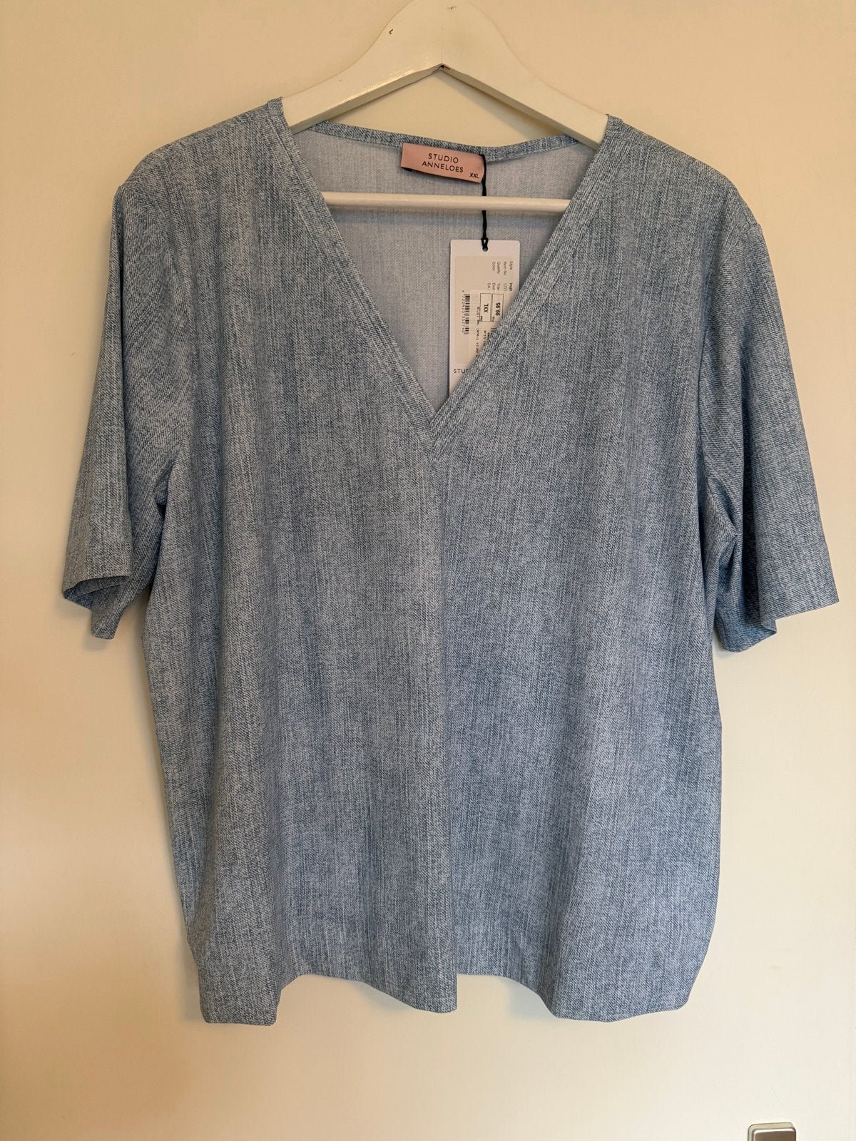 Studio Anneloes Inge denim travel tee light blue XXL, Blauw, Maat 46/48 (XL) of groter, Nieuw, Ophalen of Verzenden