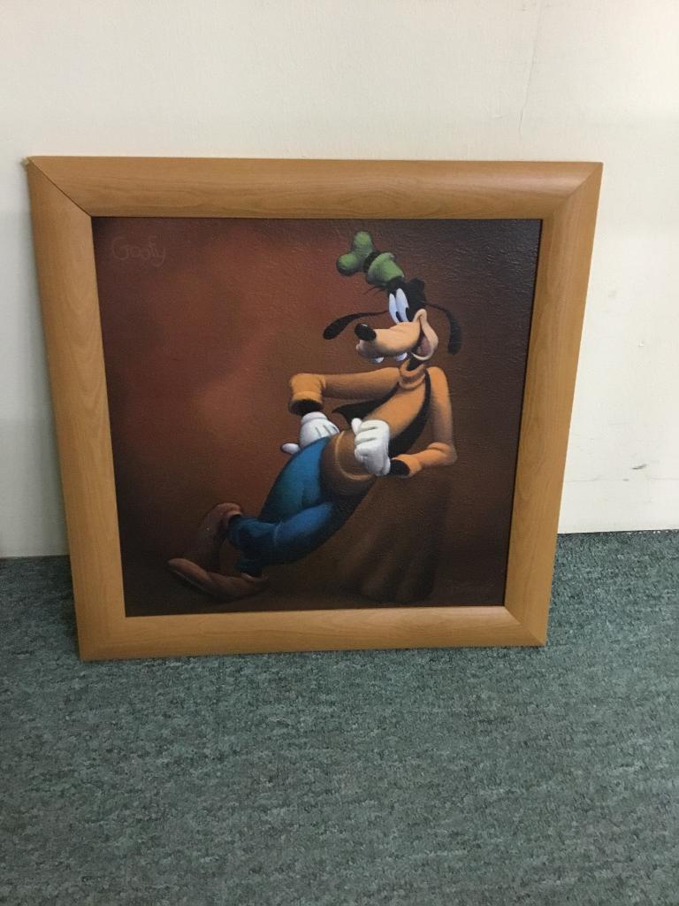 Goofy schilderij en mok, Verzamelen, Disney, Ophalen of Verzenden, Goofy of Pluto, Zo goed als nieuw, Overige typen