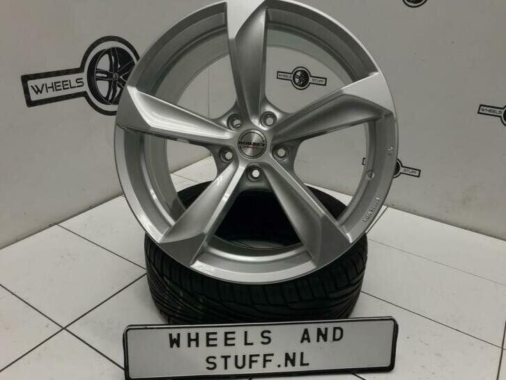 Borbet S briljant silver velgen 19"inch 5x112 VW Audi Seat, Ophalen, Gebruikt, 19 inch, Velg(en)