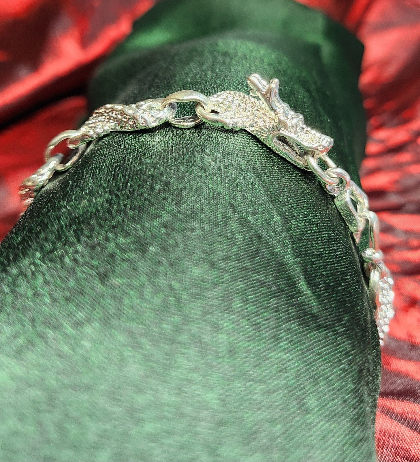 Nieuwe Zilveren Armband "draak" - 20cm, Ophalen of Verzenden, Nieuw, Zilver, Zilver