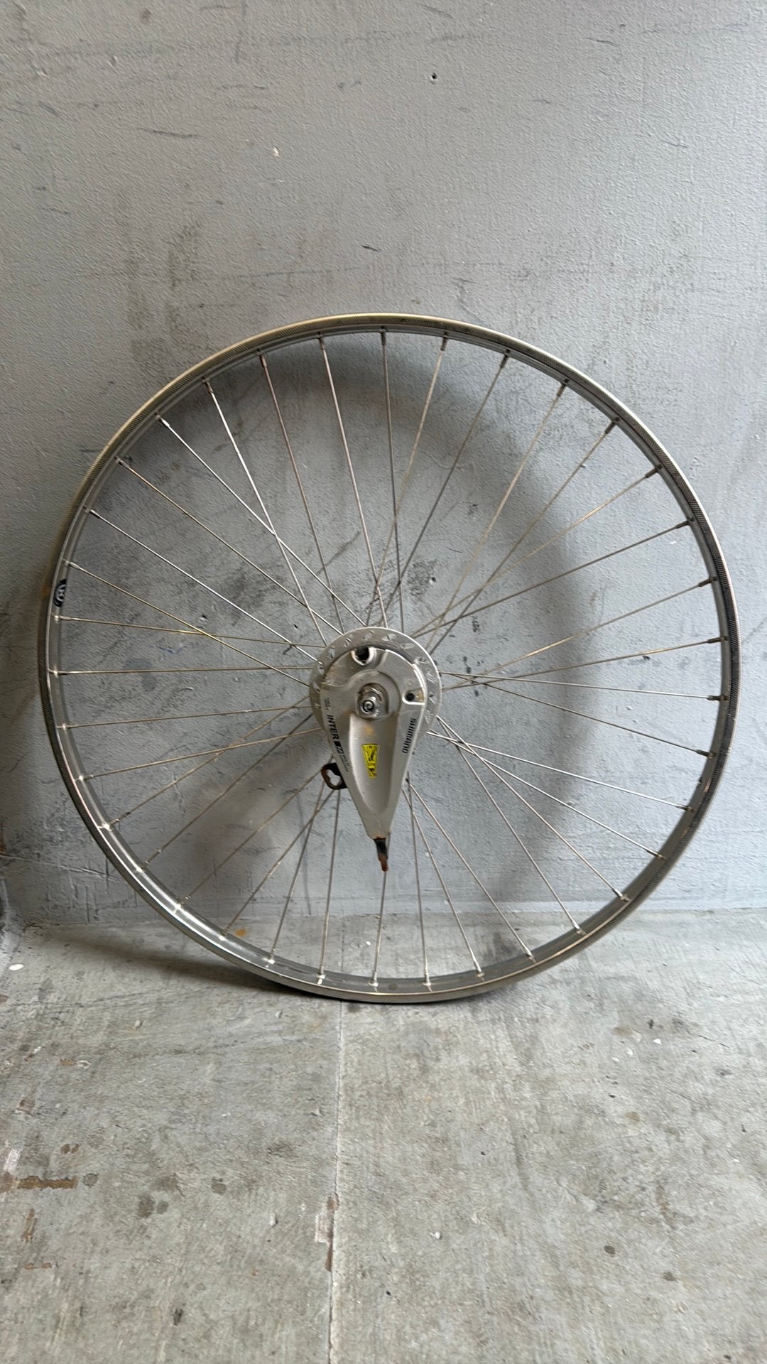 RVS voorwiel 28 inch met rollerbrake, Fietsen en Brommers, Fietsonderdelen, Ophalen, Zo goed als nieuw