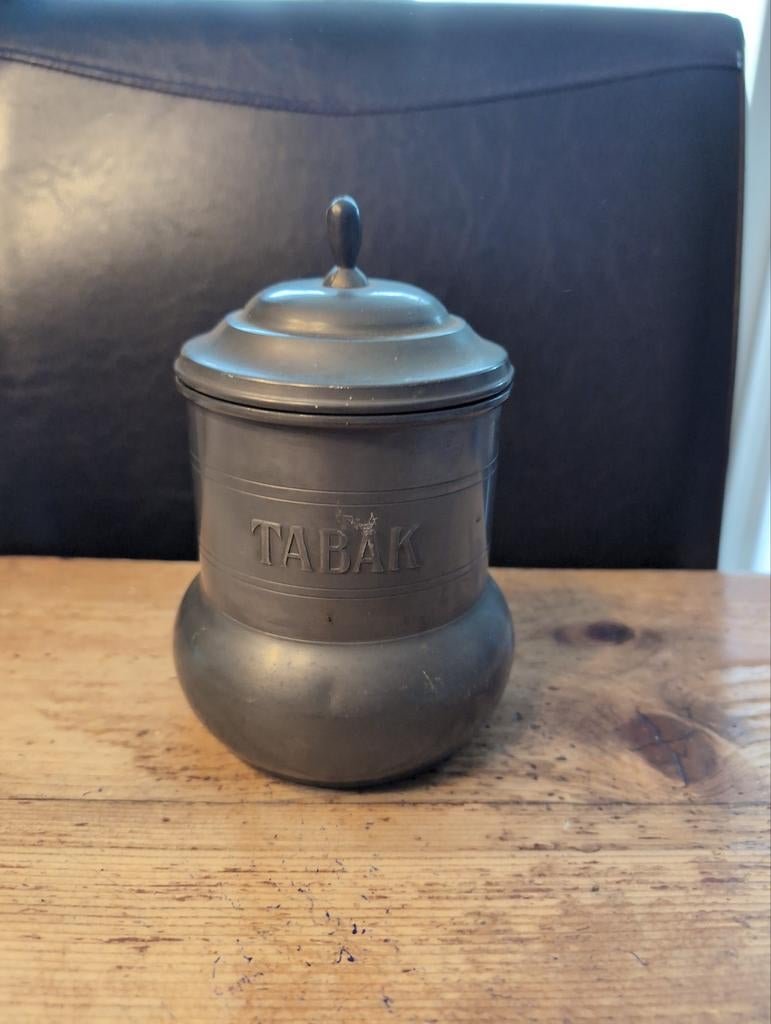 Tinnen tabakspot, Antiek en Kunst, Antiek | Tin, Ophalen of Verzenden