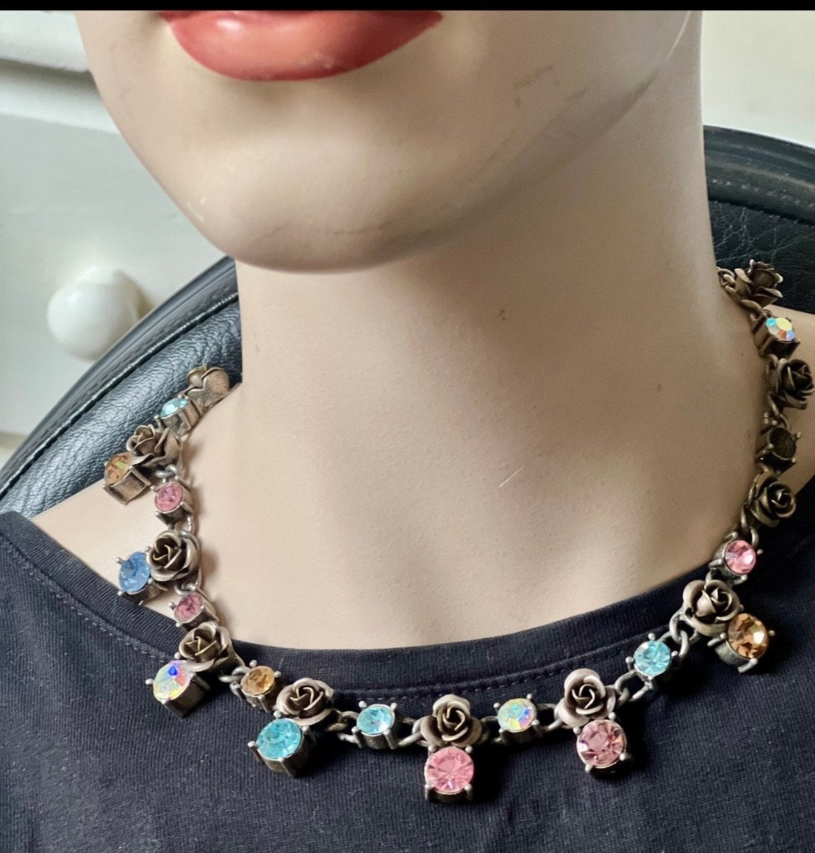 Vintage Premier Designs Collier met Swarovski Kristallen, Met kristal, Gebruikt, Overige kleuren, Ophalen of Verzenden