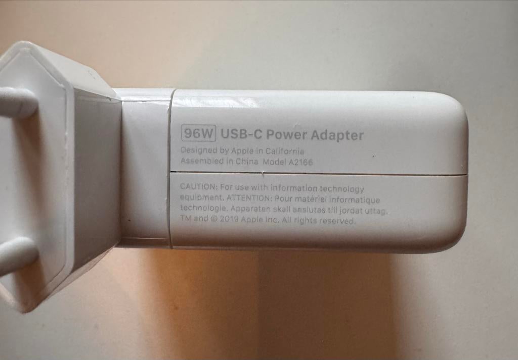 Originele Apple 96W USB-C Oplader (Model A2166), Ophalen of Verzenden, Gebruikt