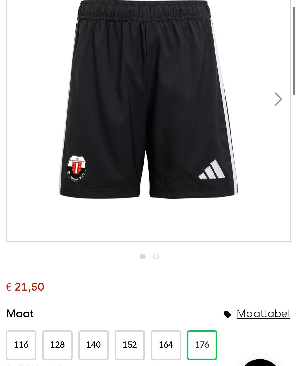 Adidas voetbalbroekje zwart - De Jodan Boys, Ophalen, Zwart, Overige maten, Zo goed als nieuw