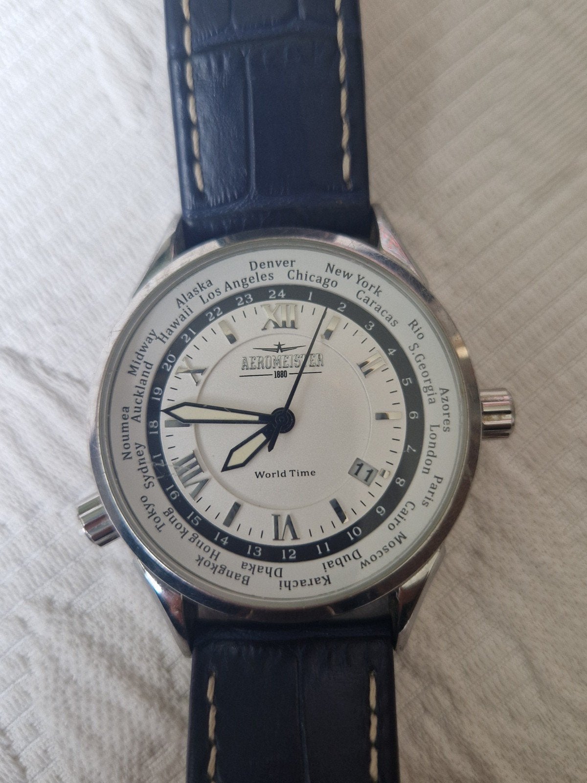 Herenhorloge, Overige merken, Leer, Staal, Polshorloge