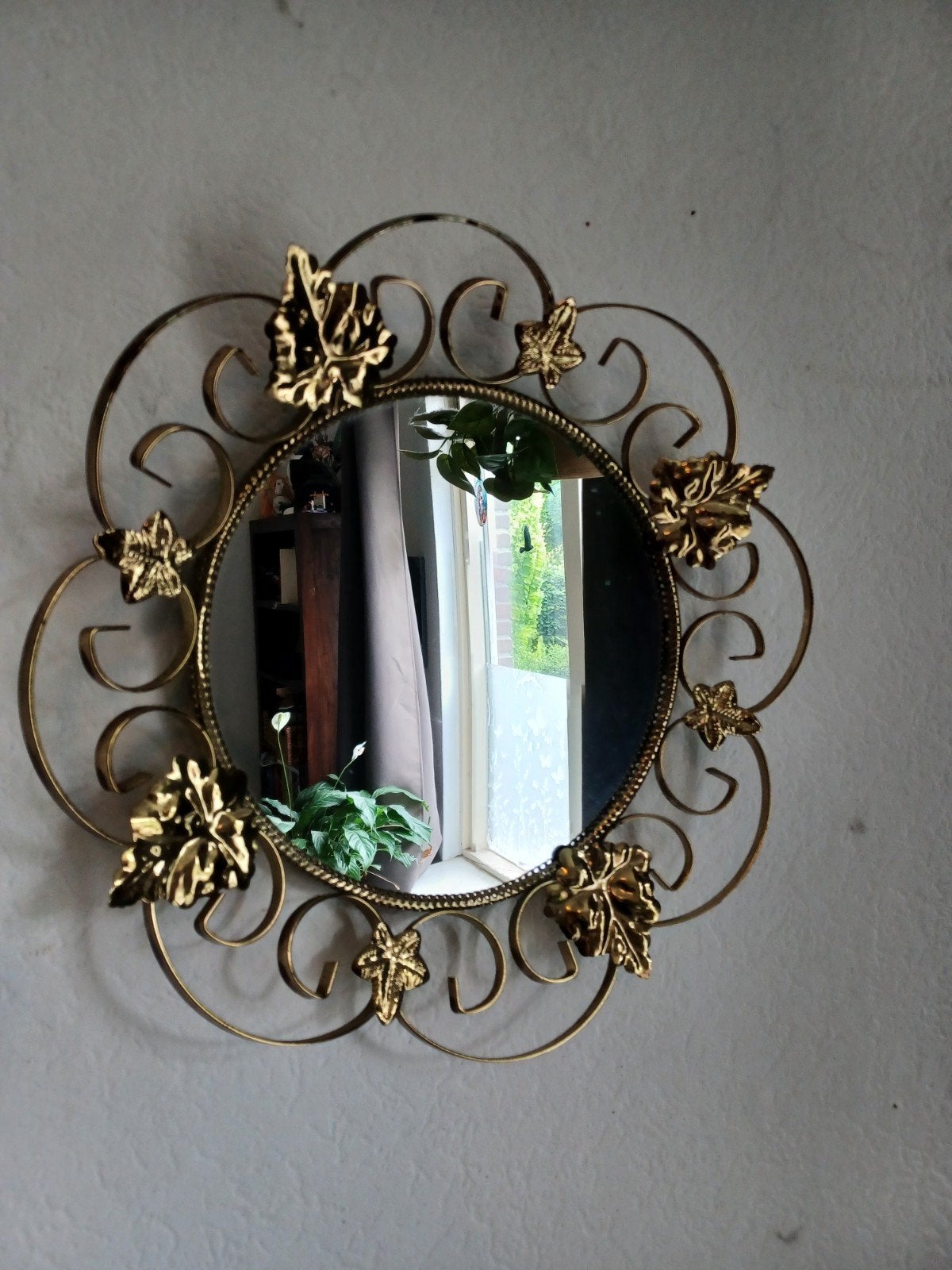Metalen spiegel, Ophalen of Verzenden, Rond, Minder dan 50 cm