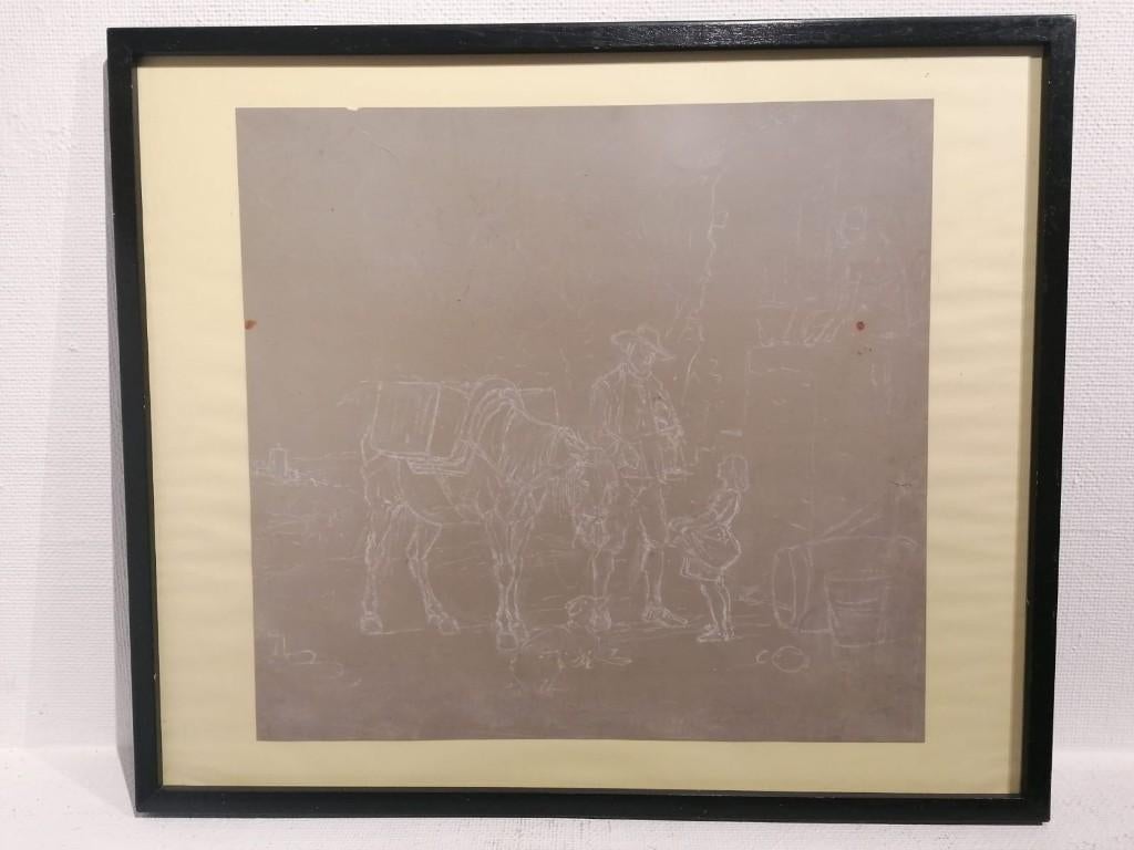 Eugène Verboeckhoven (1798/99-1881) Grote Originele tekening, Ophalen of Verzenden
