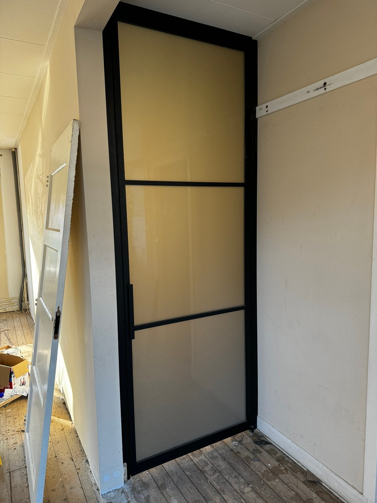 Stalen taatsdeur - matglas - 270x100, Doe-het-zelf en Verbouw, Deuren en Horren, Ophalen, 80 tot 100 cm, 215 cm of meer, Binnendeur