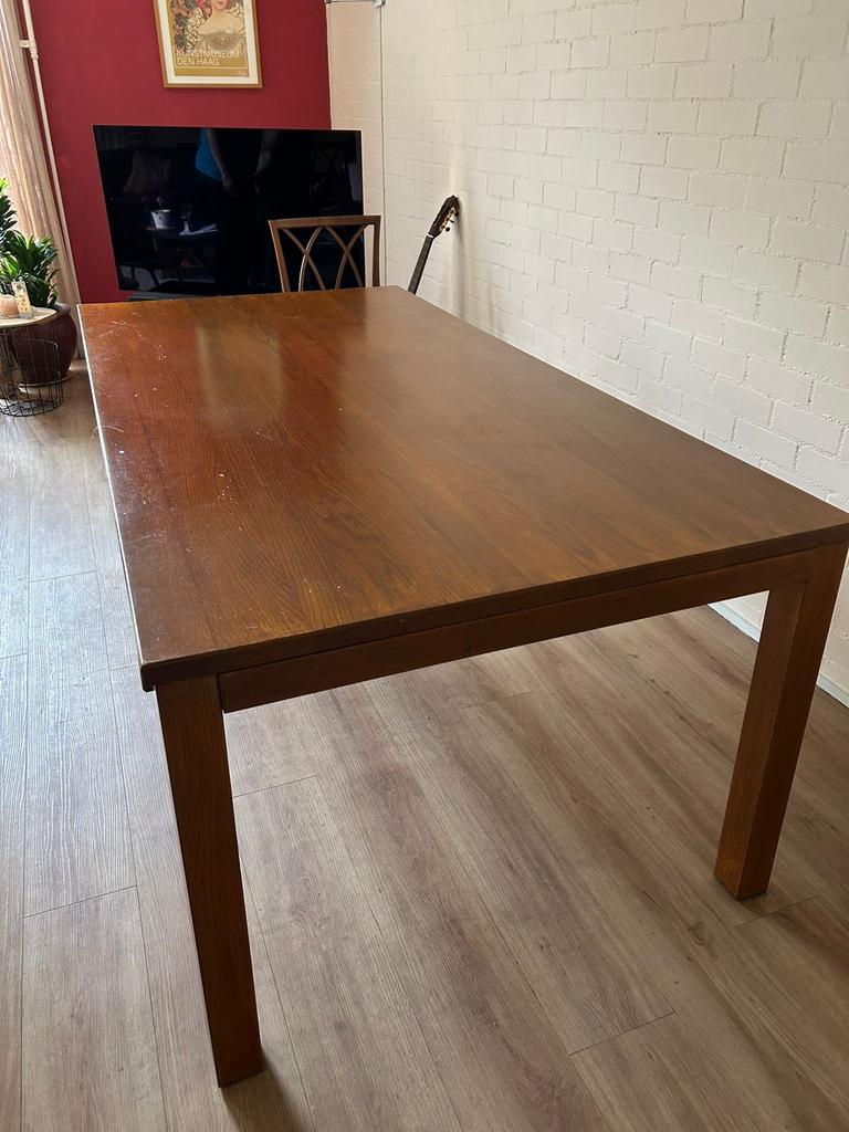 Grote massief eiken eettafel, Ophalen, Eikenhout, 200 cm of meer, 50 tot 100 cm