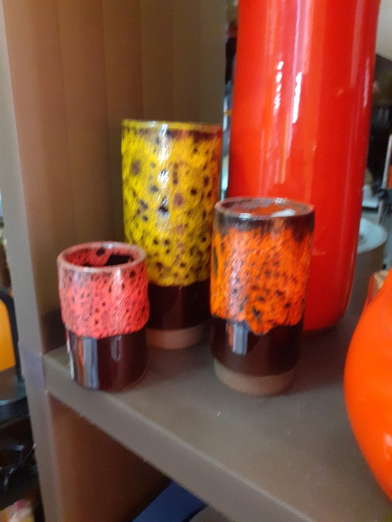 set van 3 lava vazen vaas keramiek jaren 70 design retro, Ophalen of Verzenden, Overige typen