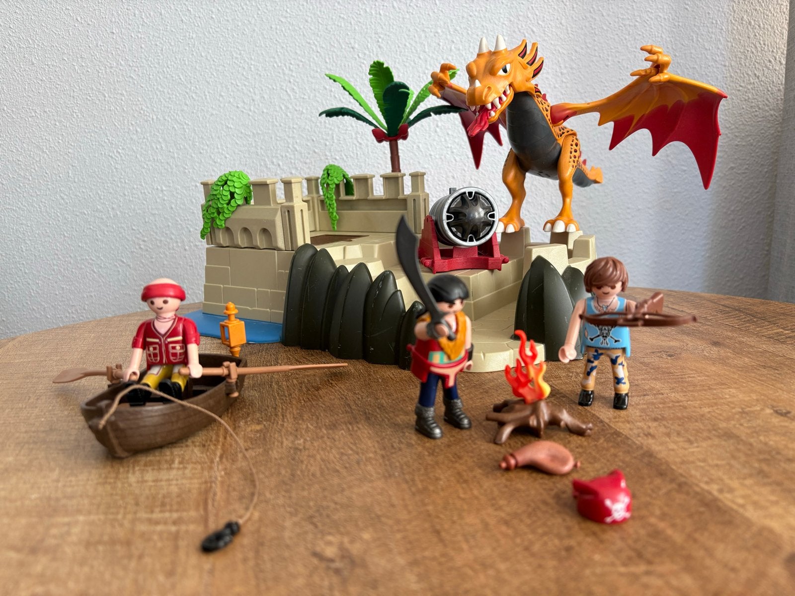 Playmobil Pirateneiland met Draak, Boot en Kanon, Pirates, Overige typen, Zo goed als nieuw, Complete set