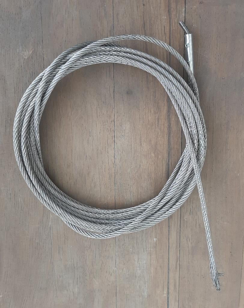 RVS Staalkabel Ø 6 mm Lengte 7,5 Meter, Ophalen, Zo goed als nieuw