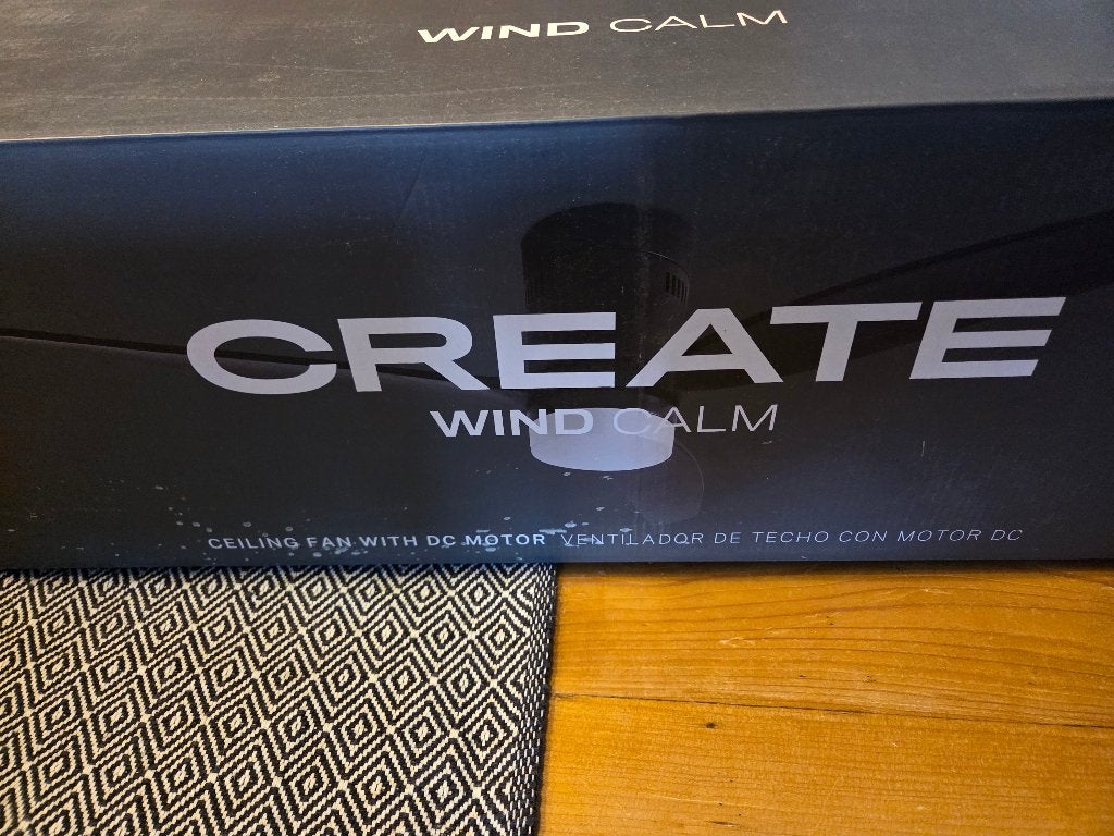 CREATE WIND CALM Plafondventilator met DC Motor, Ophalen, Zwart, Nieuw, Metaal