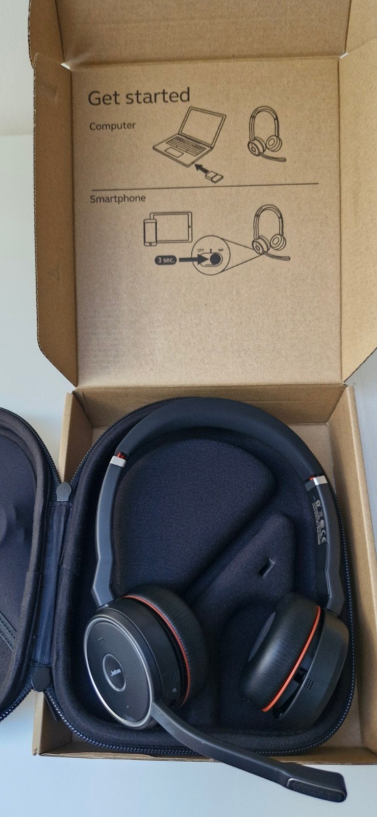 Jabra Evolve 75 UC noise cancelling nc Bluetooth Headset, Overige merken, Nieuw, Draadloos, Op oor (supra aural)