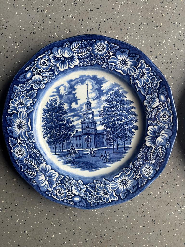 Set van 3 Vintage Liberty blue Decoratieve Borden, Ophalen of Verzenden
