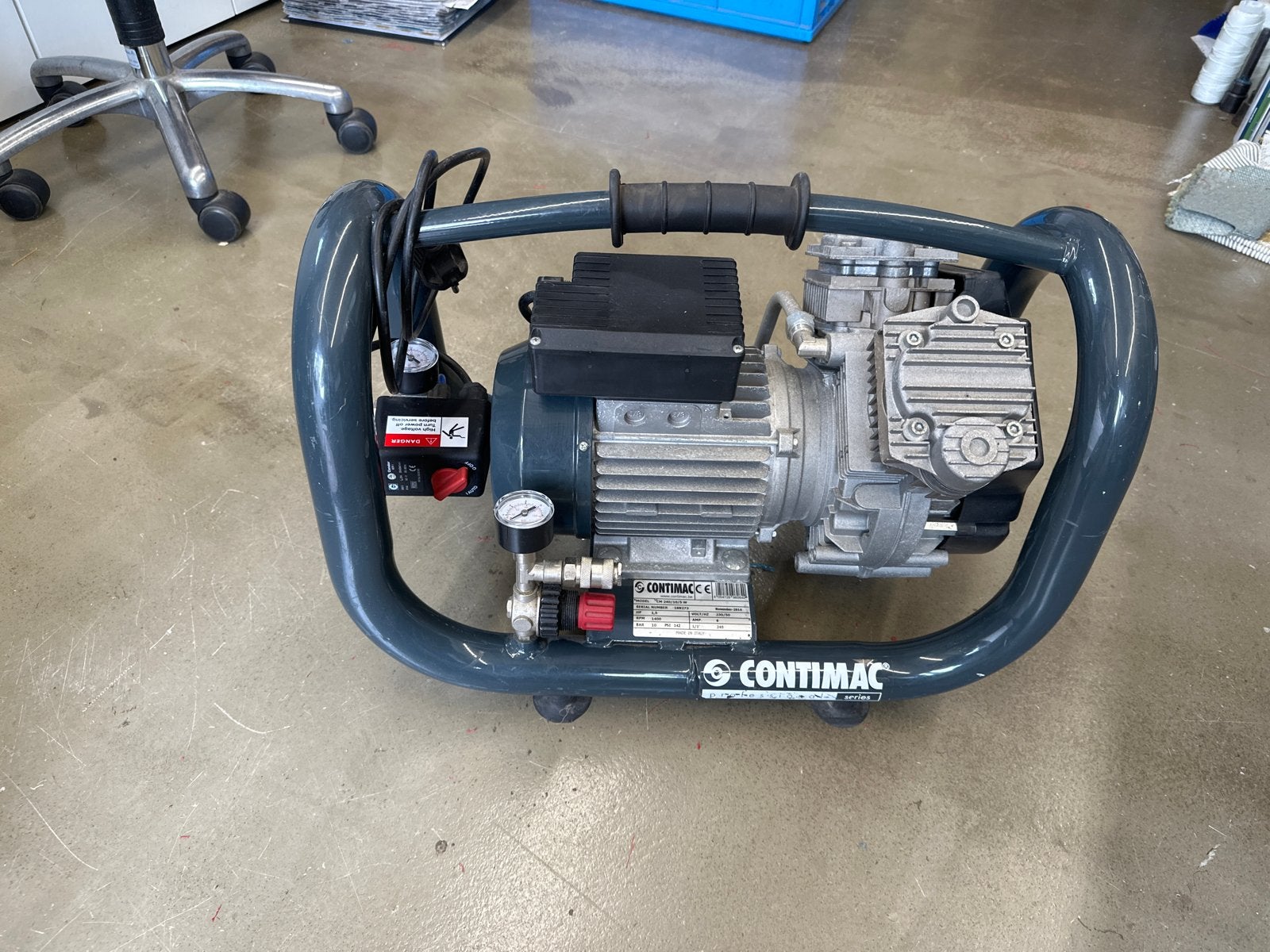 Contimac CM 240/10/5 W Compressor - Mobiel en Olievrij, Ophalen, Gebruikt, 6 tot 10 bar, 200 tot 400 liter/min