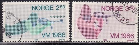 Noorwegen michel 940/941 gestempeld uit 1986, Verzenden, Noorwegen, Gestempeld
