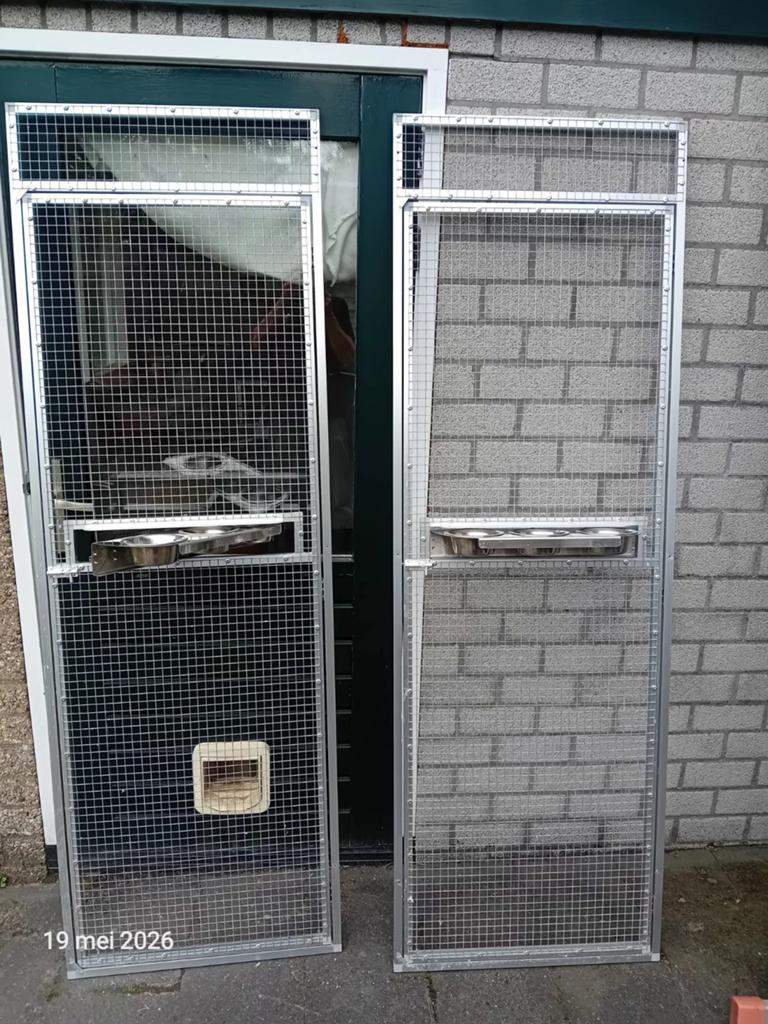 Volièrepanelen met deur., Dieren en Toebehoren, Vogels | Hokken en Kooien, Ophalen, Aluminium, Volière