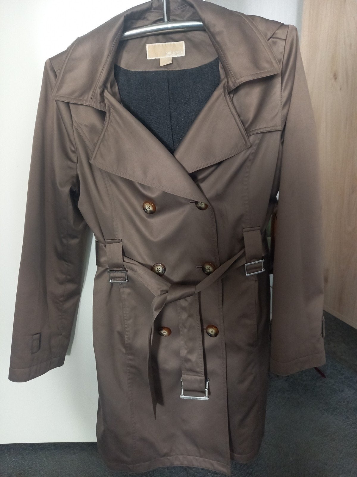 Michael Kors regenjas brons met afknoopbare capuchon, maat M, Maat 38/40 (M), Michael Kors, Bruin, Ophalen of Verzenden