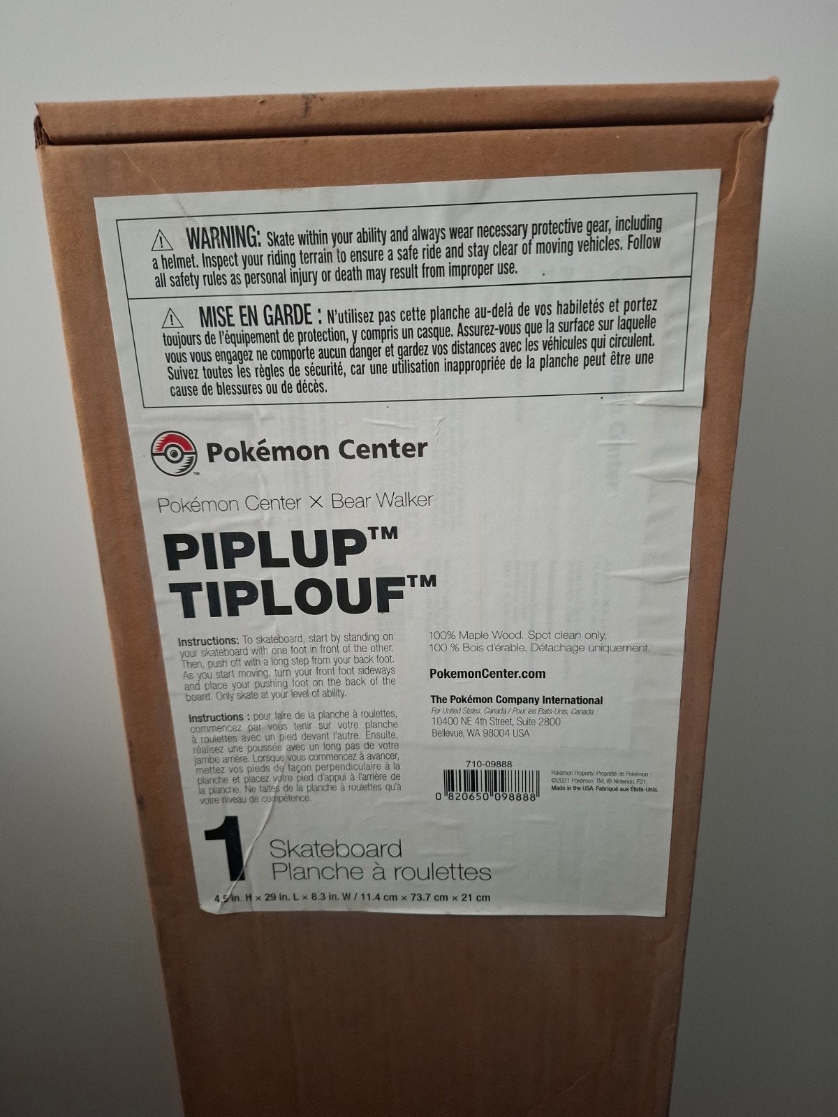 piplup skateboard pokemon center x bearwalker, Sport en Fitness, Skateboarden, Ophalen of Verzenden, Nieuw, Skateboard, Longboard